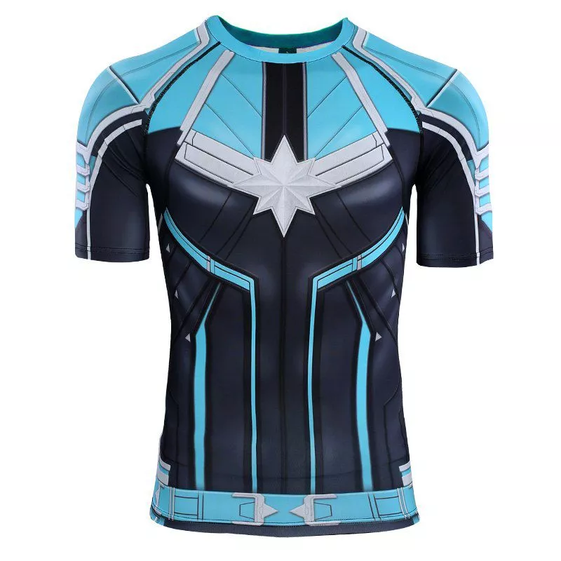 camiseta uniforme cosplay capita marvel 1904 Jaqueta Blusa Frio Capitã Marvel Uniforme Vingadores Avengers #3 Moletom