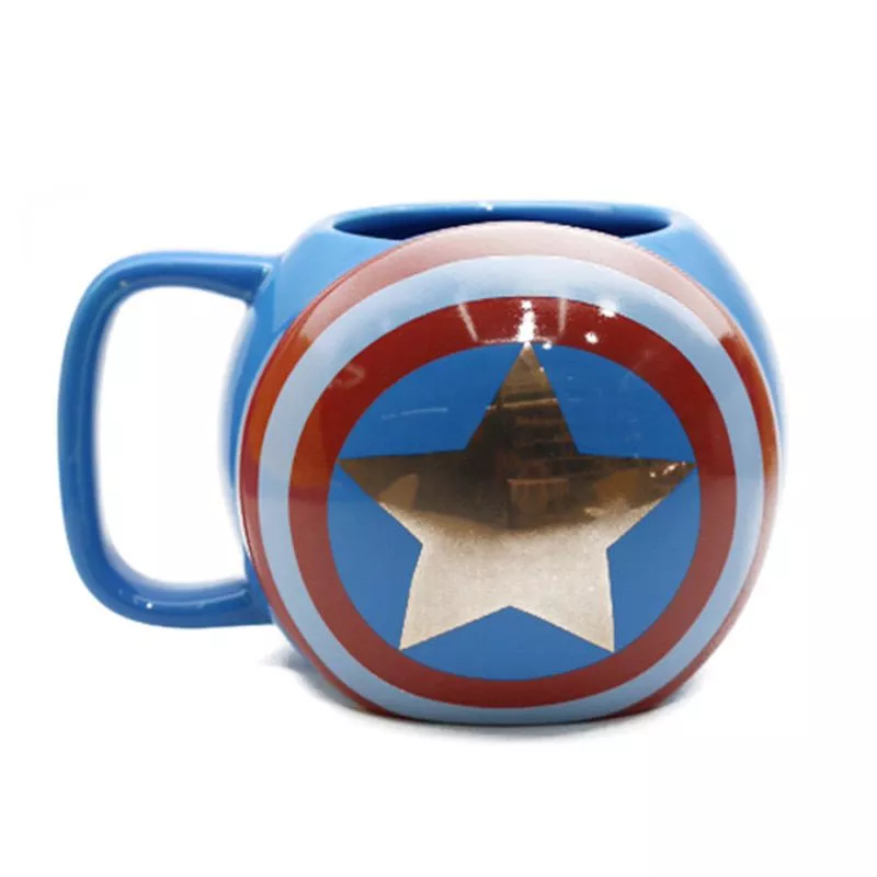 caneca capitao america escudo endgame ultimato infinity war guerra infinita marvel Caneca gato bonito cerâmica caneca de café com colher criativo pintados à mão drinkware leite copos chá novidade presentes