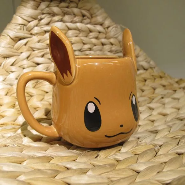 caneca copo anime pokemon eevee Nova chegada de cristal strass pingente colar para as mulheres moda ouro/cor prata quadrado clavícula colar jóias de casamento