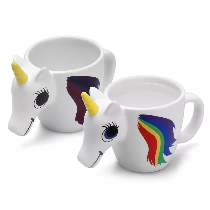 caneca copo unicornio muda de cor com calor Caneca Copo Caneca de Café com Colher e Tampa Coroa Glod Unicórnio Beber 2 Café Xícara de Chá de Presente