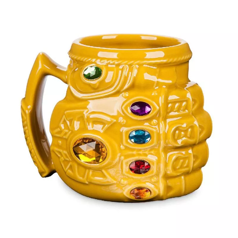 Caneca Criativo Marvel Thanos Luvas Punho Canecas Anime Copos e Canecas de Plástico Fresco Infinito Jóia Marca Dos Desenhos Animados Drinkware Presente Para kid
