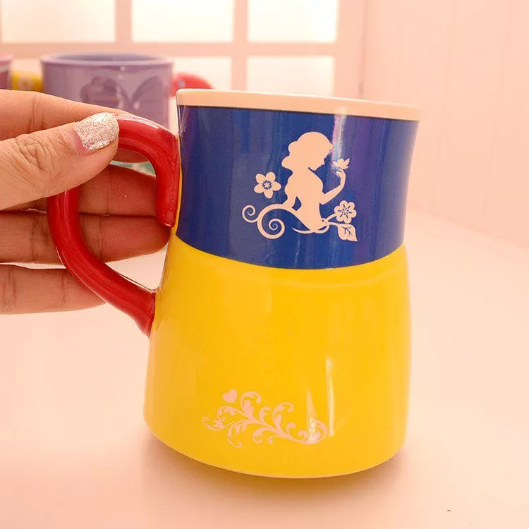 caneca disney princesas branca de neve Garrafa 500ml garrafa térmica dupla parede de aço inoxidável frascos vácuo copo café chá leite caneca viagem garrafa térmica presentes thermocup