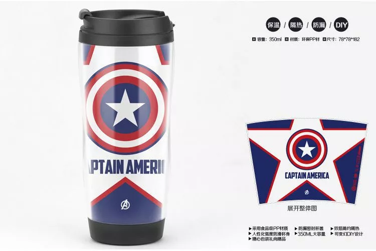 caneca marvel disney capitao america Mochila Pasta Bolsa Marvel Avengers Capitão América