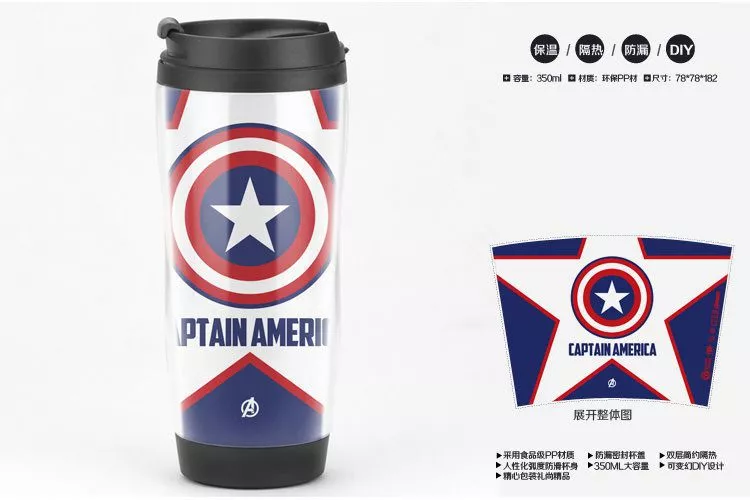 caneca marvel disney capitao america Mochila Pasta Bolsa Fast Food Lanche