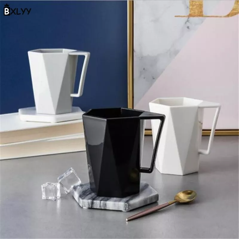 Caneca Padrão Geométrico Simples Lavagem Copo com Alça Copo Boca Household Anti-skid Anti-escaldante Garrafa Cozinha Accessories.7z