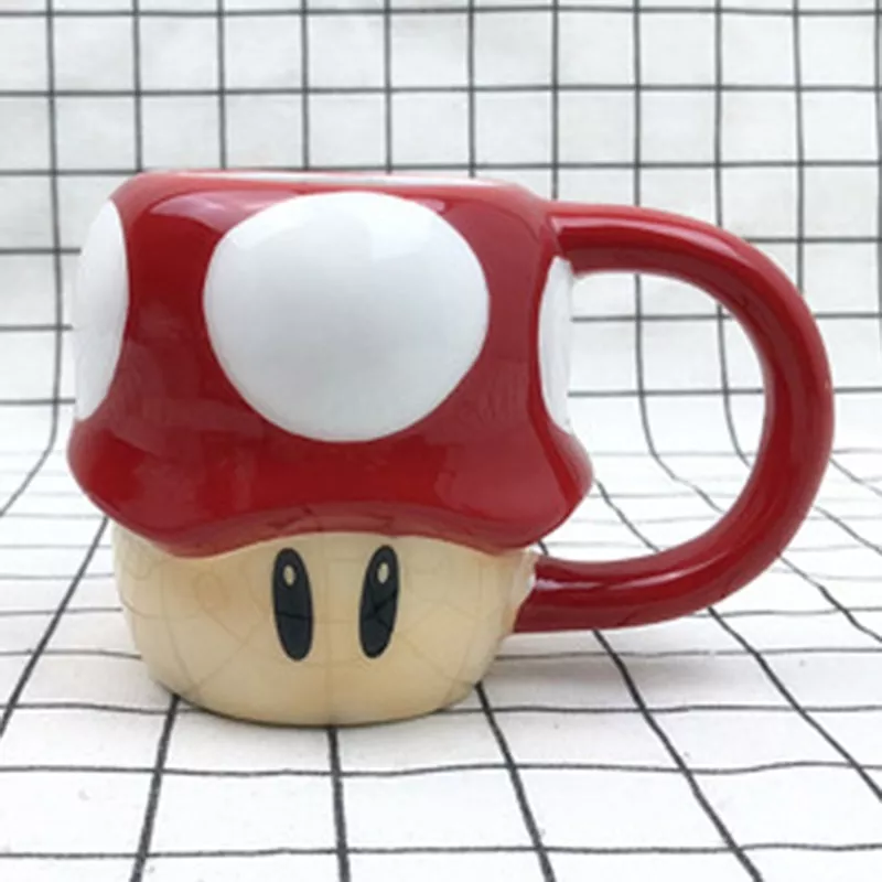 caneca super mario 1 pcs novo 350 ml super mario forma cogumelo cafe leite Gato maca colher de aço inoxidável metal pooper scoopers animais de estimação areia areia pá pet merda artefato cães pá pet cleanning ferramenta