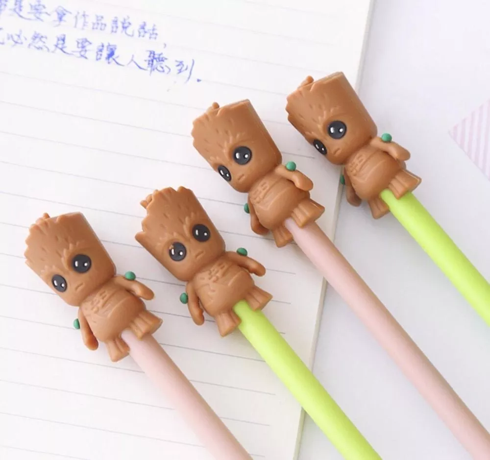 Caneta 2 pçs/lote Groot Marvel Personagens Dos Desenhos Animados Gel Pen Assinatura Caneta Escolar Papelaria material de Escritório Escola Presente Relativo À Promoção