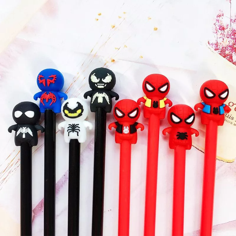 caneta 4 pcs lote varios spiderman avengers marvel novidade gel caneta de tinta Broche Avatar Aang esmalte pino moda novidade cachecol botão pinos dos desenhos animados lapela broches crachá presente para melhores amigos acessórios jóias