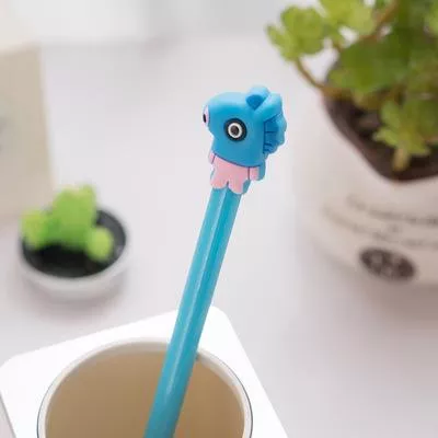 caneta lhama azul cute bts bt21 Ellen brook 1 pçs coreano papelaria bonito kawaii cactus em vaso planta gel caneta material escolar de escritório romance presente criativo