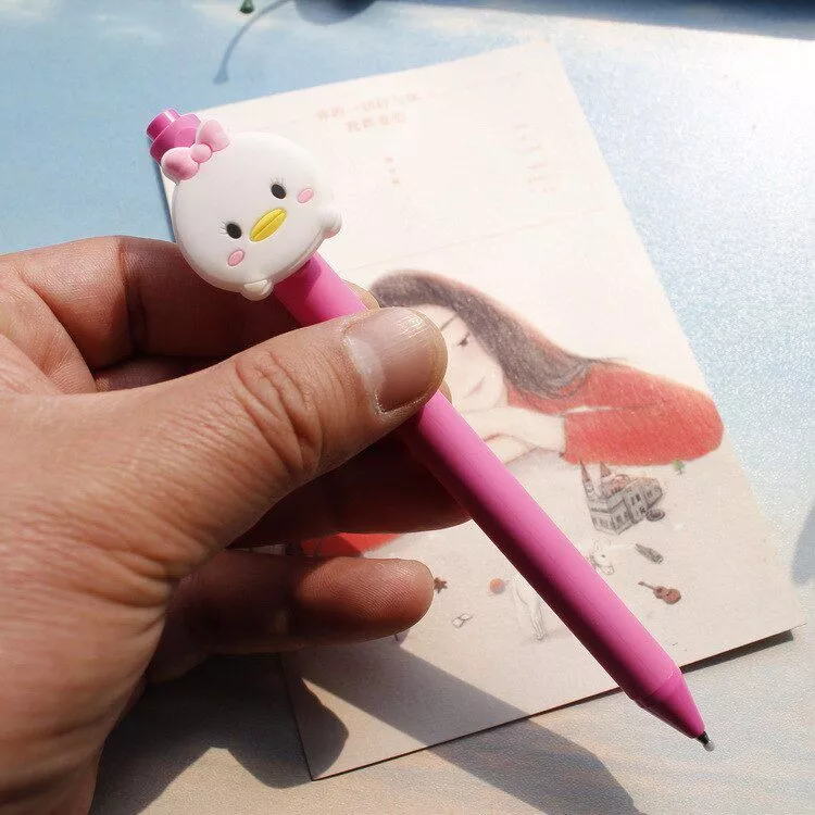 caneta pata daisy gel ponta agulha tinta preta Gato pata dos desenhos animados titular do telefone dobrável tablet suporte soquete e anel de dedo ajuste fácil aperto universal para iphone 11 8 7 plus xiaomi