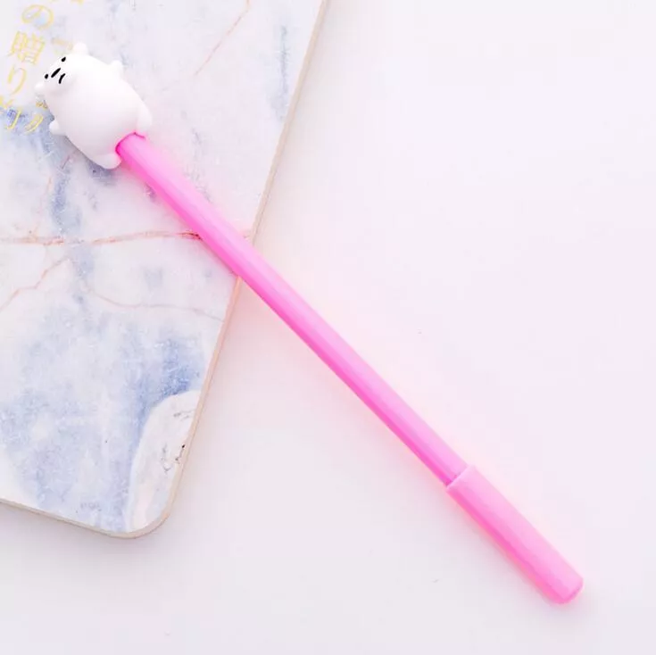 caneta rosa gel ponta agulha urso polar tinta preta Touca Urso Marrom Grizz