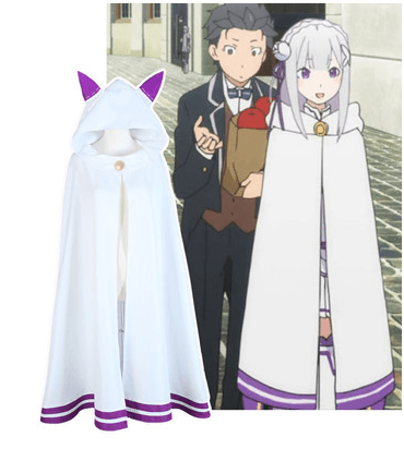capa com capuz cosplay anime rezero kara hajimeru isekai seikatsu emilia Pelúcia Re Zero Life in Another World Emilia Anime 42cm