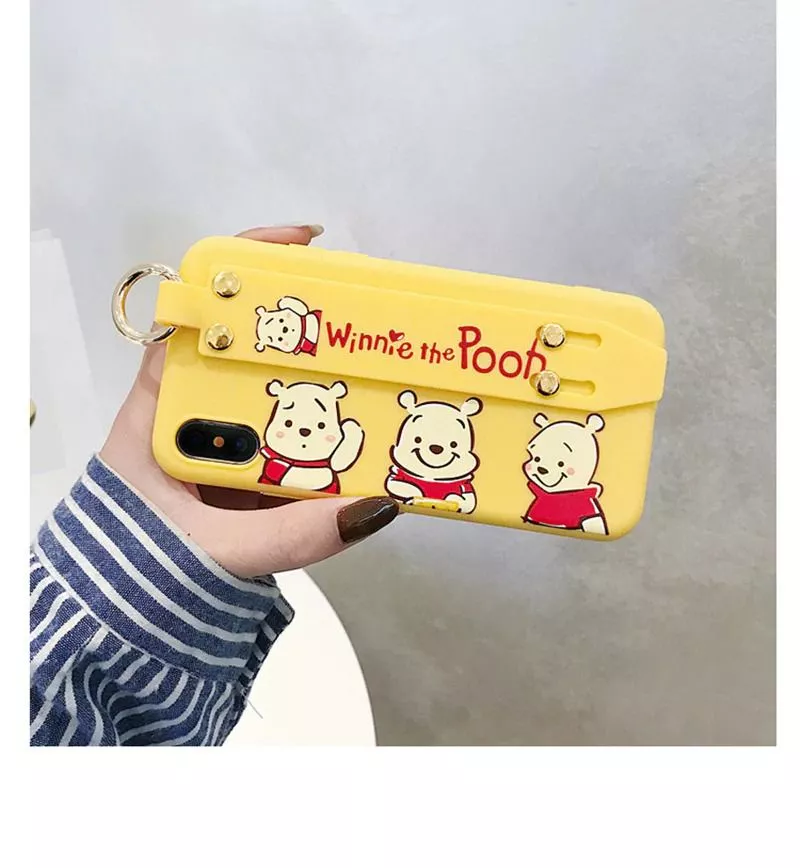 capinha p celular pooh amarelo apoio pegador suporte case capa smartphone iphone Colar Pooh Urso Pingente Gaiola Pérola Pérola Pérolas Pingente de Colar Longo Mulheres Meninas Presente Jóias 2019 Acessórios Grande de Peluche Bonito Dos Desenhos Animados