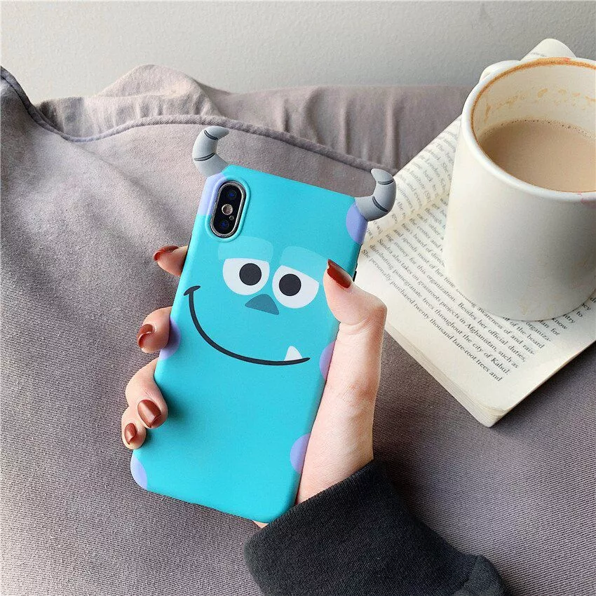 capinha p celular sully monstros s.a. chifres popout case capa smartphone iphone Capinha celular case Imd pedra de mármore gel caso para apple iphone 7 6s 6 8 plus x xr xs max casos preto branco macio caso de telefone mole