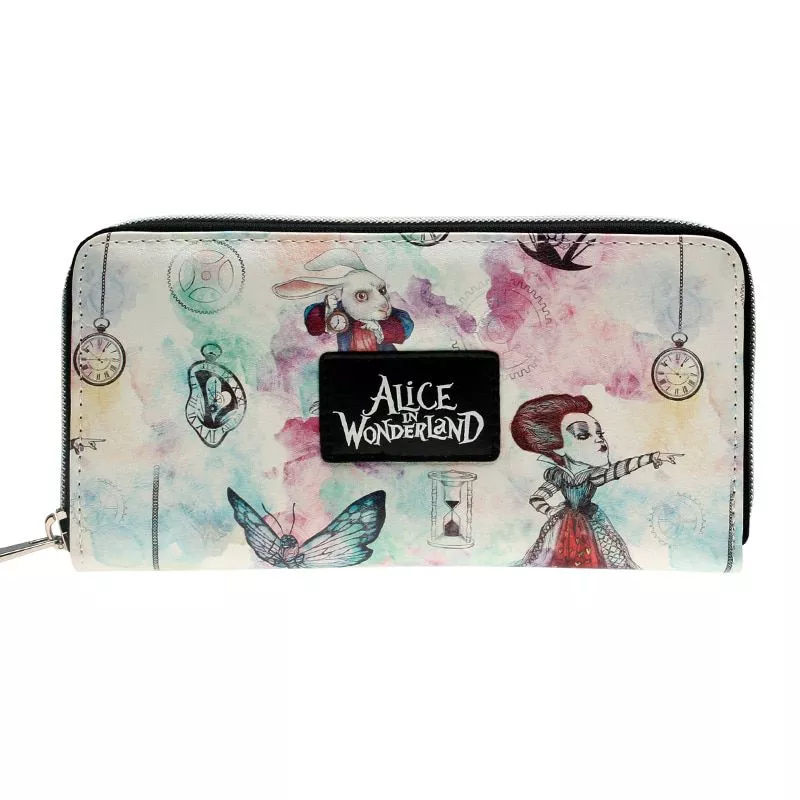 carteira alice no pais das maravilhas zip em torno da carteira moda feminina carteira Capinha case Capa traseira para o iphone 12 11 pro max xs xr x se 2020 8 7 plus caso do telefone com suporte de cartão de couro magnético destacável carteira saco