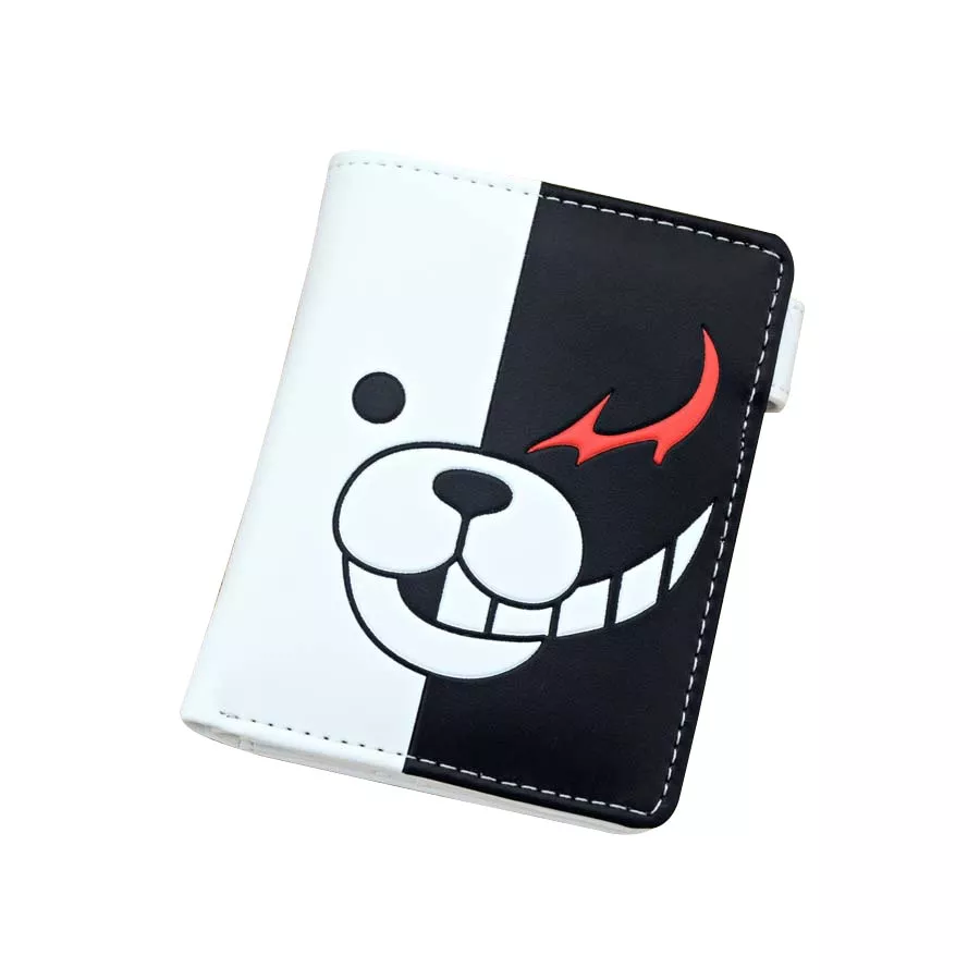 Carteira Anime Danganronpa Botão Carteira Bolsa Colorida Impresso com Monokuma