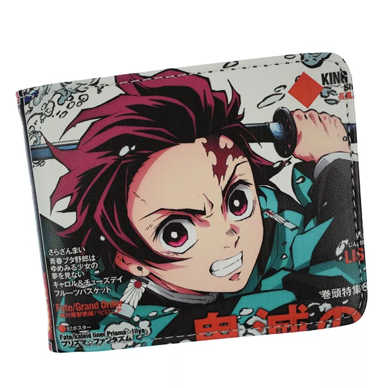 carteira anime demon slayer kimetsu no yaiba tanjiro kamado carteira curto bolsa com Carteira Anime Attack on Titan bolsa de metal logotipo qualidade couro curto carteira com zíper moeda bolso id titular do cartão slot presente carteiras