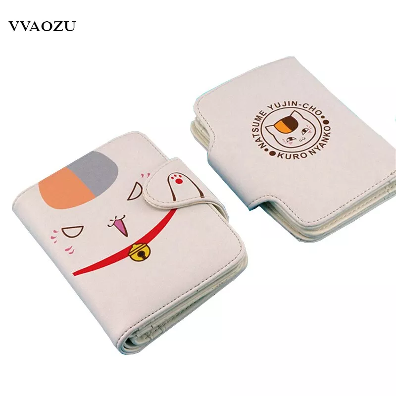 Carteira Anime Natsume yuujinchou carteira magnética, fivela de gato de pu, curta, livro de amigos, anime nyanko sensei, bolsa com suporte para cartões