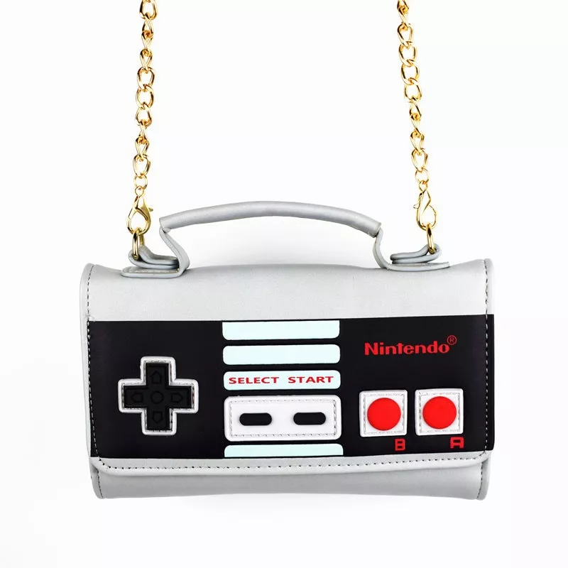 Carteira Bolsa Nintendo Venda quente nintendo design bolsa de mão feminina mensageiro sacos senhora rebite corrente moda bolsa de ombro de couro menina sacos crossbody
