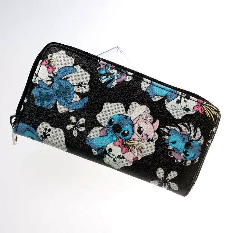 Carteira Carteira Lilo & Stitch Azul Rosa Bolsa Ponto zip em torno designer marca bolsa DFT-2055