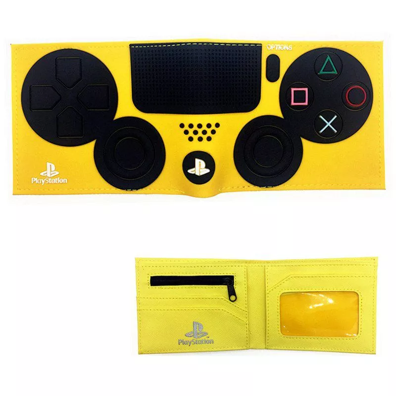 Carteira Estilo Controle Video Game Amarelo 4 Playstation