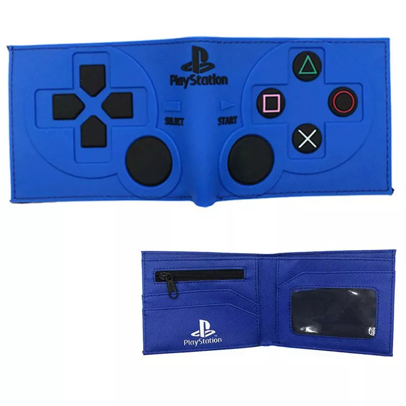 carteira estilo controle video game azul 2 playstation Carteira Playstation masculina de alta qualidade, dft1895
