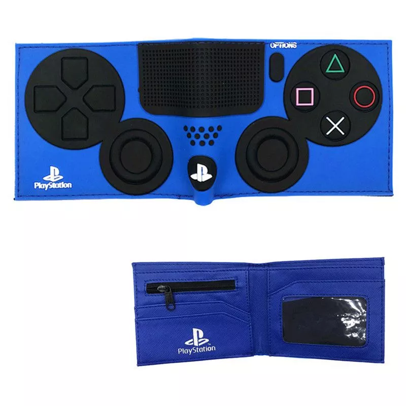 Carteira Estilo Controle Video Game Azul Playstation