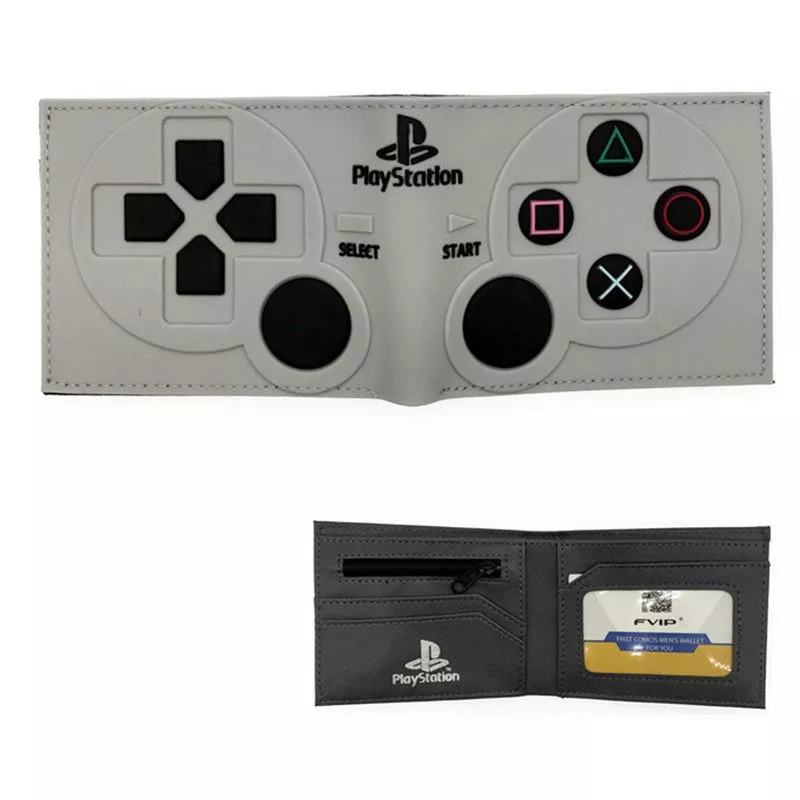 carteira estilo controle video game cinza 2 playstation Carteira Playstation masculina de alta qualidade, dft1895