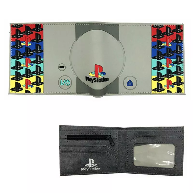 carteira estilo controle video game cinza playstation 5 Carteira Playstation masculina de alta qualidade, dft1895