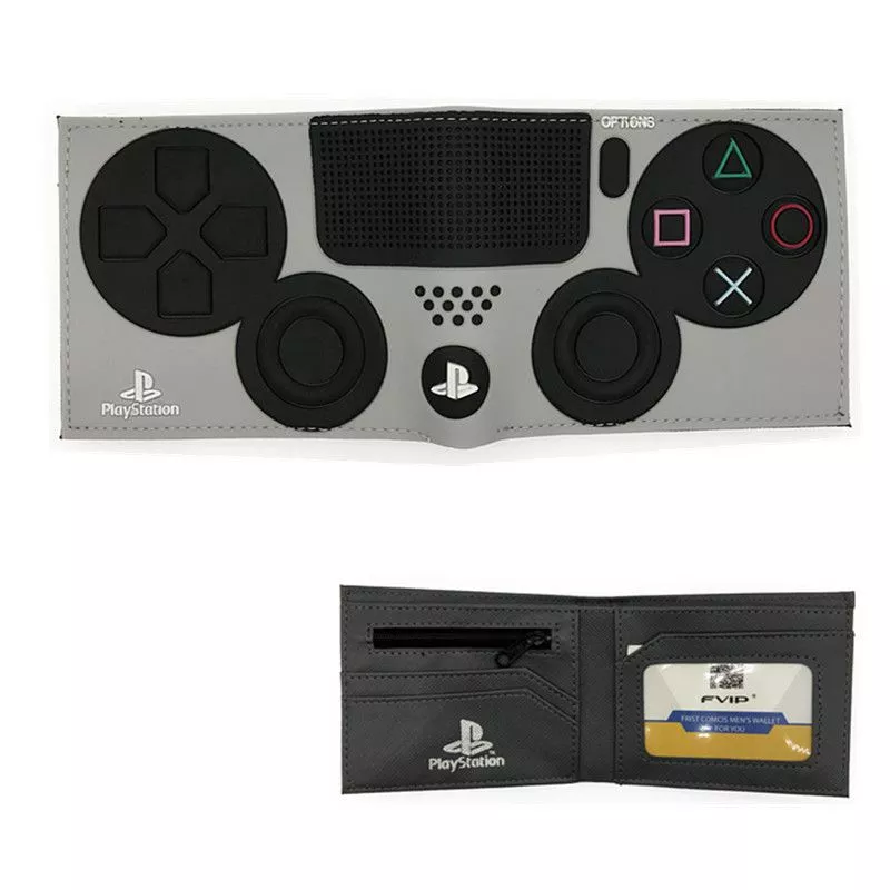 Carteira Estilo Controle Video Game Cinza Playstation