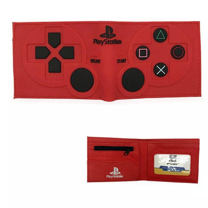 carteira estilo controle video game vermelho 2 playstation Carteira Estilo Controle Video Game Cinza 2 Playstation