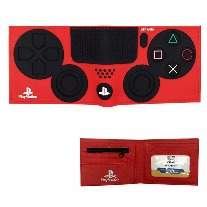 carteira estilo controle video game vermelho playstation Carteira Estilo Controle Video Game Cinza 2 Playstation