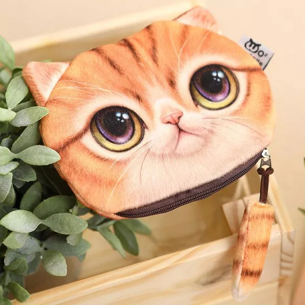 Carteira Estojo Bolsa Gato Laranja