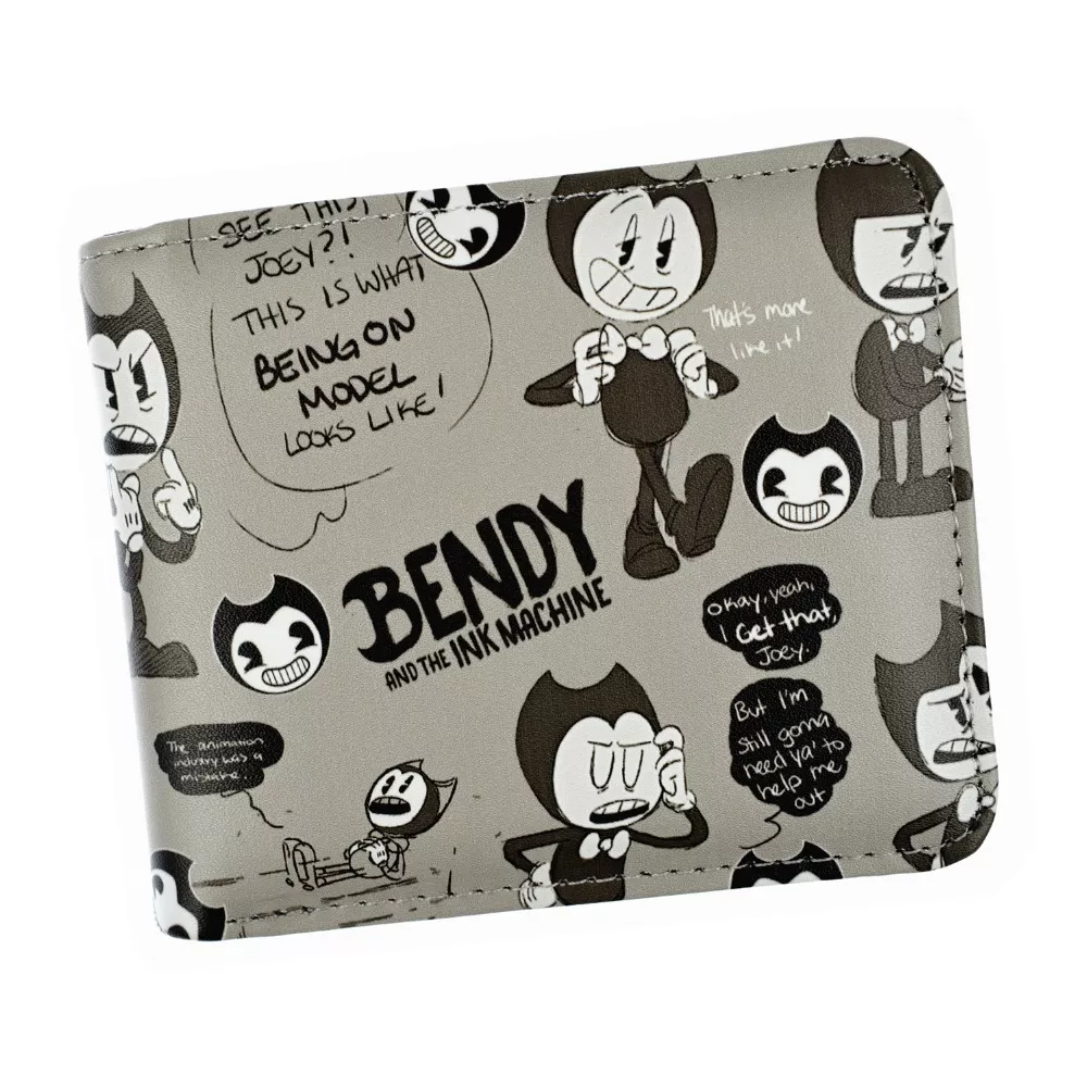 Carteira Jogo bendy ea máquina de tinta carteira curta anime desenhos animados carteiras moeda bolsa