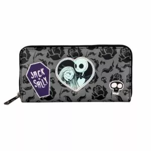 carteira nightmare before christmas jack e sally carteira de grande capacidade Capinha case Capa traseira para o iphone 12 11 pro max xs xr x se 2020 8 7 plus caso do telefone com suporte de cartão de couro magnético destacável carteira saco