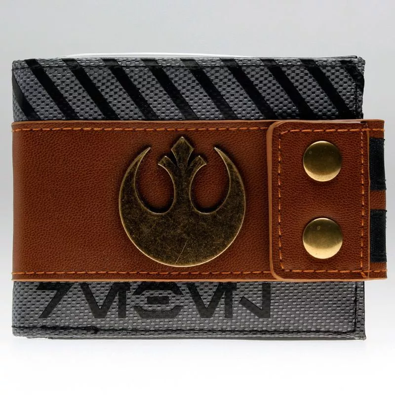 Carteira Star wars rogue one-rebel snap bi-fold carteira com logotipo de metal emblema bolsa DFT-1930