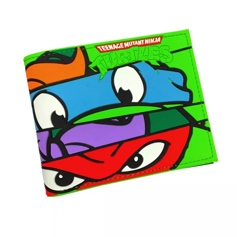 carteira tartarugas ninjas Touken ranbu carteira feminina de couro sintético, carteira feminina feita em couro sintético de poliuretano com zíper e espaço para cartões