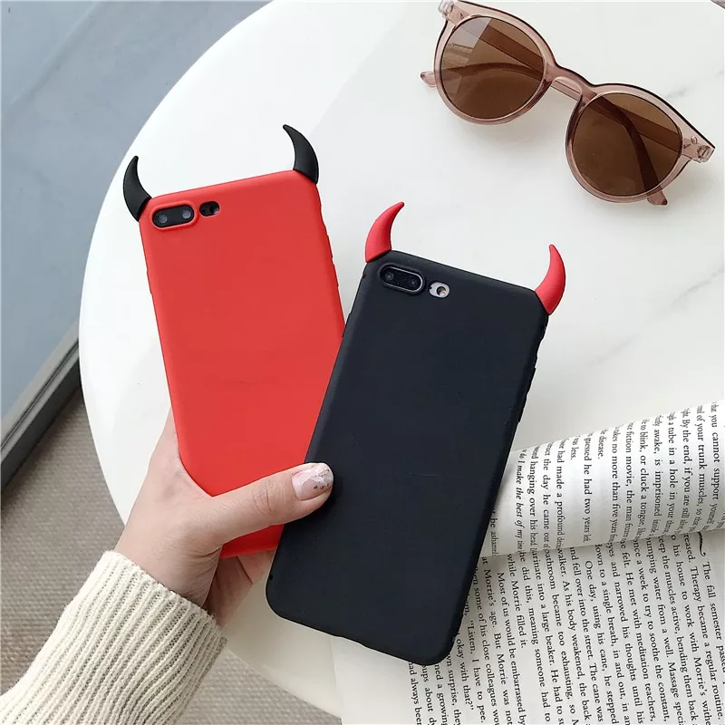 caso tpu macio de boi chifres do diabo demonio Angulo capa para xiaoi mi Capinha capa case telefone Keysion caso à prova de choque para redmi 9 k20 pro nota 9s 9 pro max 7 7a 6 8 pro capa do telefone para xiaomi mi 9t 9se cc9e mi 8 lite a2 a3