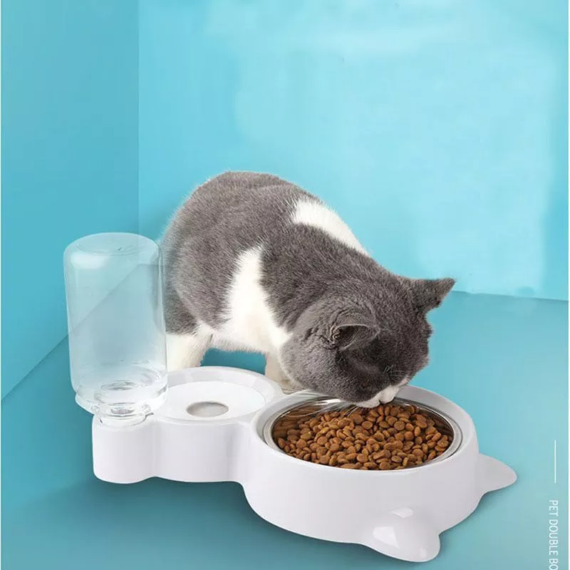 Cat Bowl Pet Automatic Drinking Water Bottle Dogs Cats Feeder Bowls Products Food Container Will Not Cause Mouth-Hair Get Wet