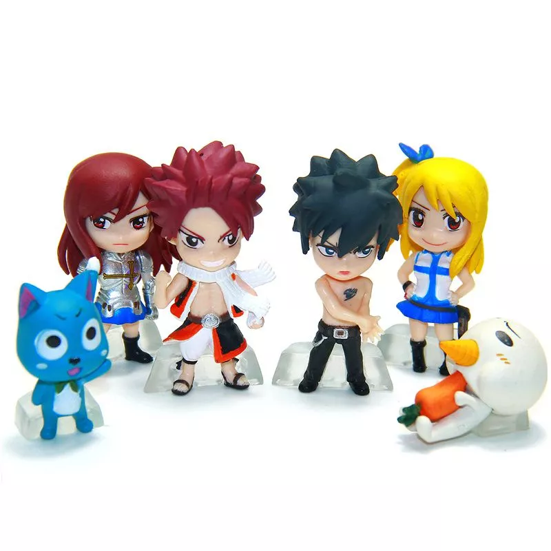 Chaveiro 6 peças  Action Figure Anime Fairy Tail 8cm