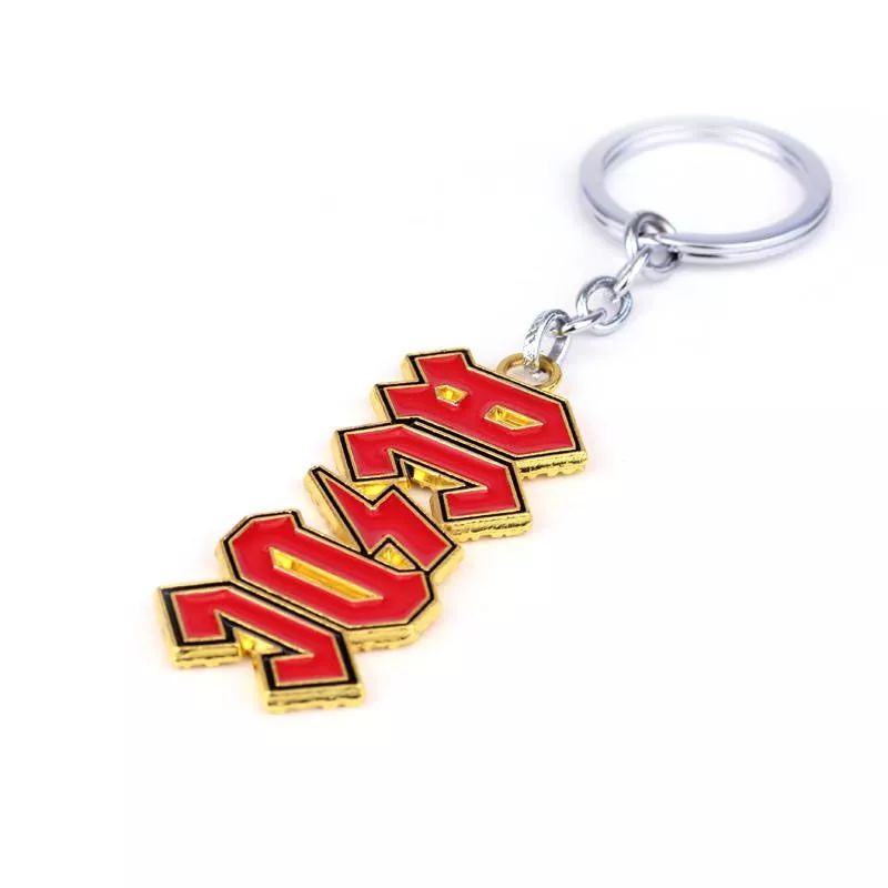 Chaveiro AC/DC Banda Rock Música Logo Vermelho Dourado