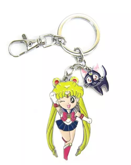 chaveiro anime sailor moon gato 2.3cm Anime sailor moon luna roxo gato compõem espelho lidar com meninas portátil cosplay