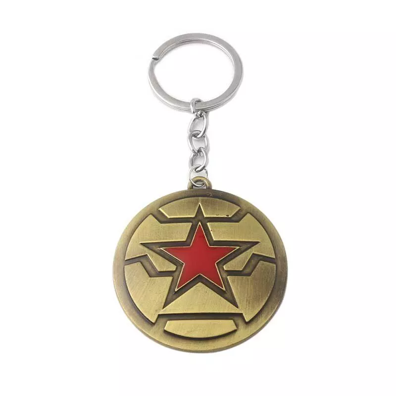 chaveiro buck capitao america marvel dourado Chaveiro Simbolo Marvel Avengers Várias Cores