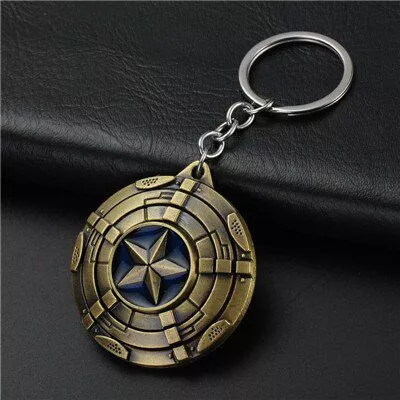 chaveiro capitao america escudo detalhes vingadores avengers ultimato dourado Brinco Marvel Capitão América