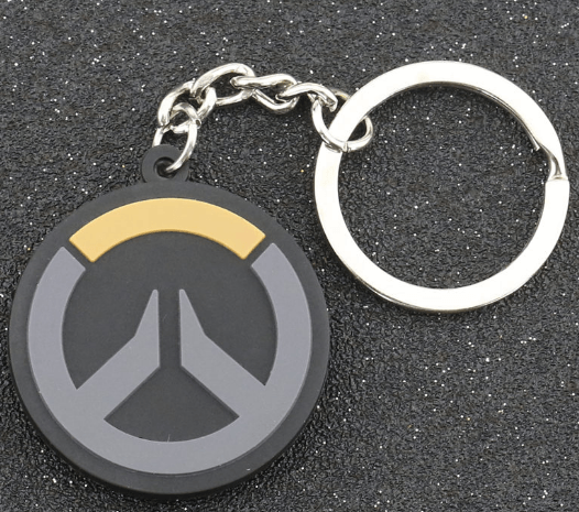 chaveiro game overwatch logo 1 Broche Overwatch Mais de assistir jogo dva coelho logotipo metal pino rosa diva coelho duro esmalte broche para cosplay prop traje acessório jóias