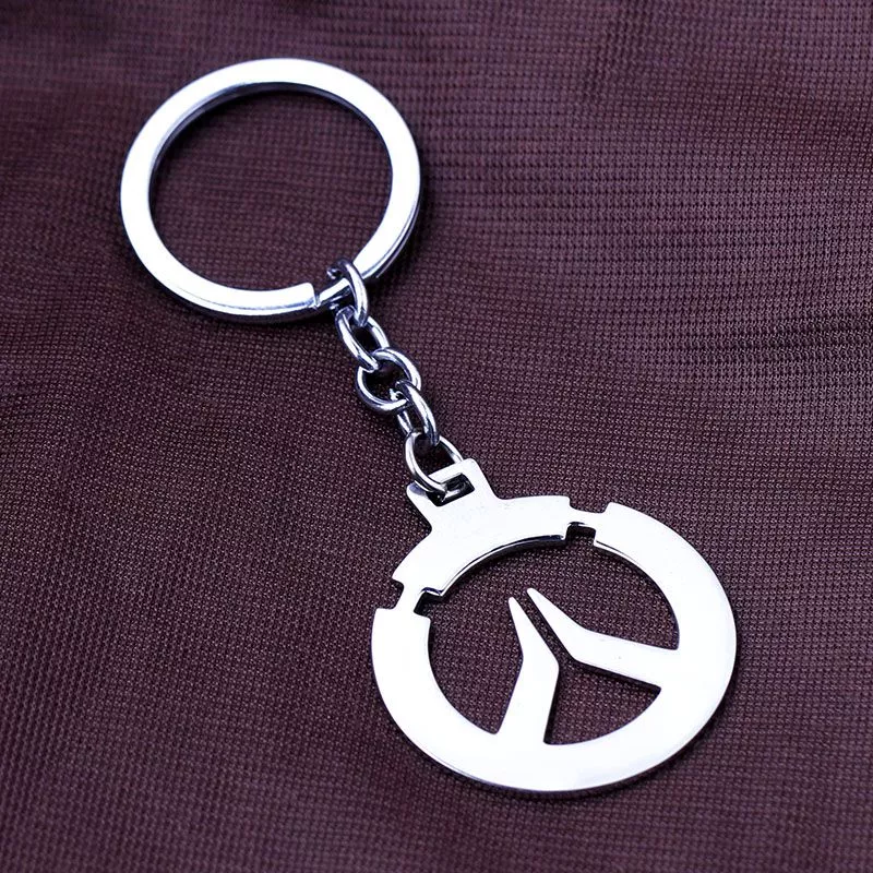 chaveiro game overwatch prata 1 Broche Overwatch Mais de assistir jogo dva coelho logotipo metal pino rosa diva coelho duro esmalte broche para cosplay prop traje acessório jóias