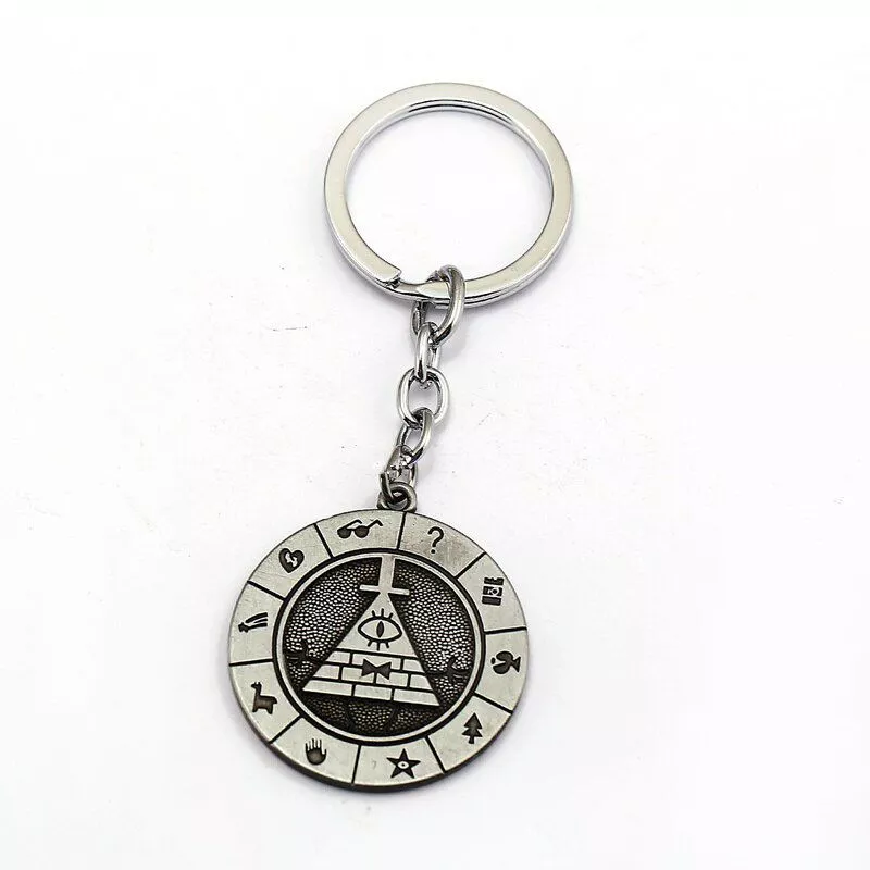 chaveiro gravity falls bill cipher circulo prata Chaveiro Gravity Falls Bill Cipher