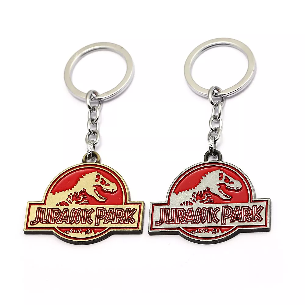 Chaveiro Jurassic Park Logo Prata/Dourado