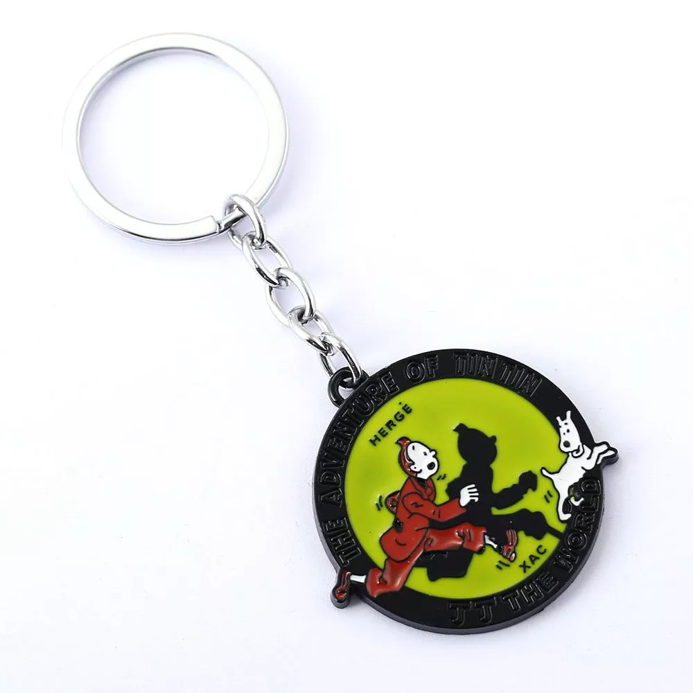Chaveiro Les aventures de Chave Da Cadeia de As Aventuras de Tintin et Milou Tintin Chave Anéis Para Presente Chaveiro Jóias Chaveiro Titular da Chave Do Carro