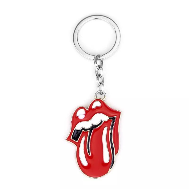 chaveiro rolling stones banda rock musica logo lingua Chaveiro Rolling Stones Banda Rock Música Logo Língua Prata